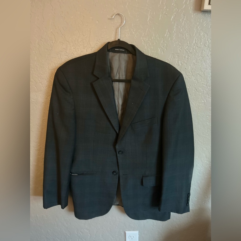 Kenneth Cole Awearness Blue/Gray Blazer 40 Short 34 Waist
